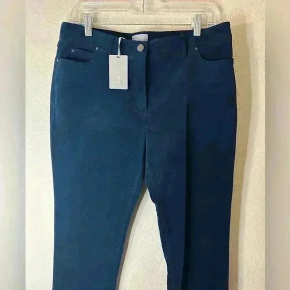 PURE Collection Washed Velvet Jean in Midnight sz 14L - Picture 3 of 6
